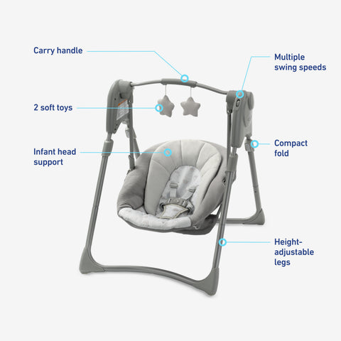 Slim Spaces™ Compact Baby Swing