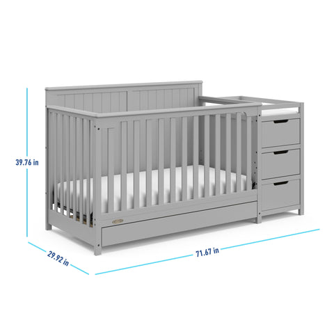 Hadley 5-in-1 Convertible Crib and Changer with Drawer
