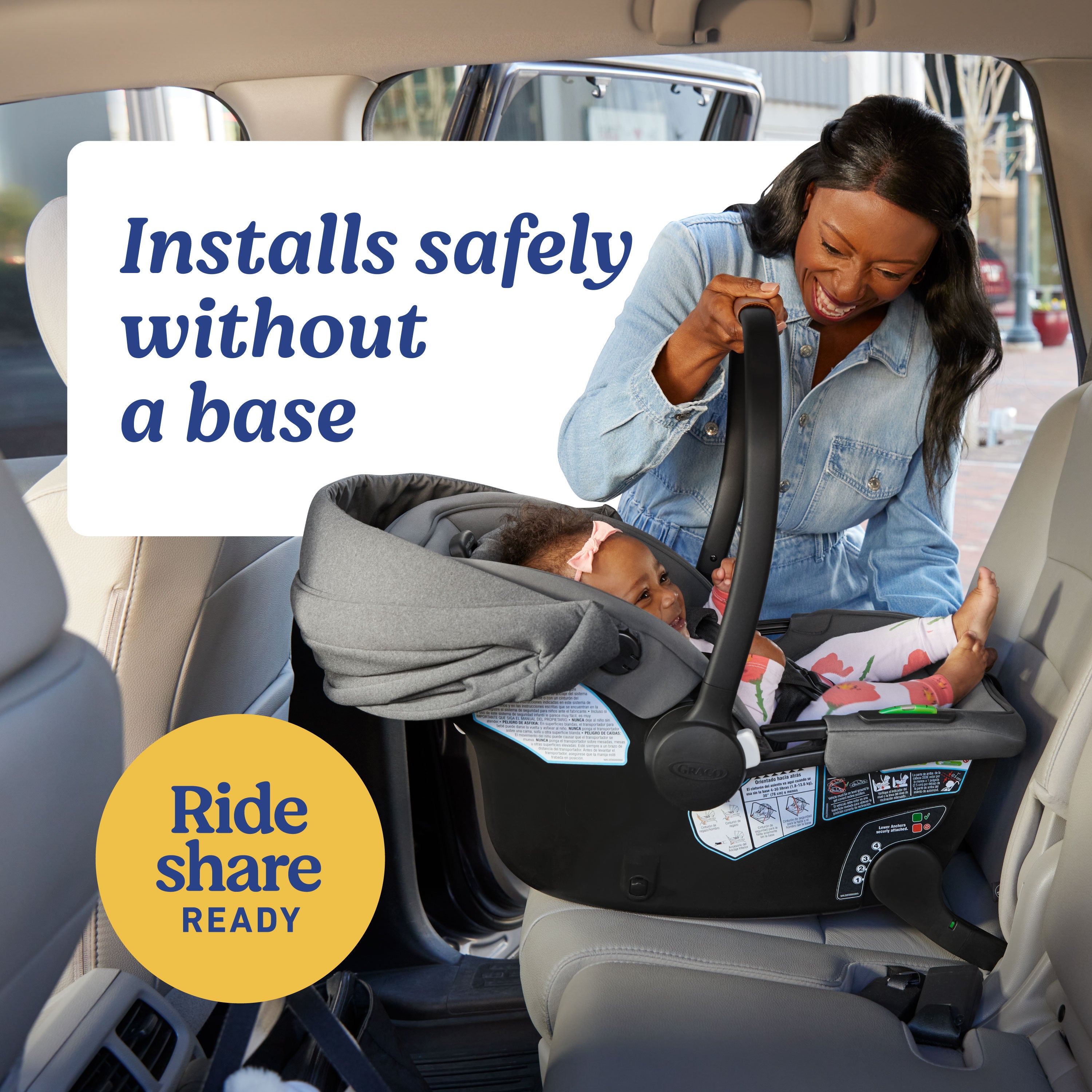 Baseless GoMax™ Baseless Infant Car Seat ft. Insta-Install™ Rigid LATCH ...