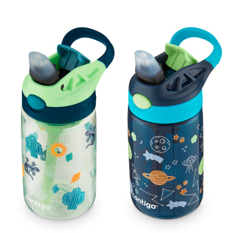 Contigo® Kids Water Bottle with Redesigned AUTOSPOUT® Straw, 14 oz, 2 pack